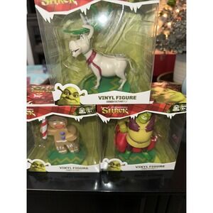 Dreamworks SHREK DONKEY GINGERBREAD MAN 4.5" Vinyl Figure Collectible Set of 3